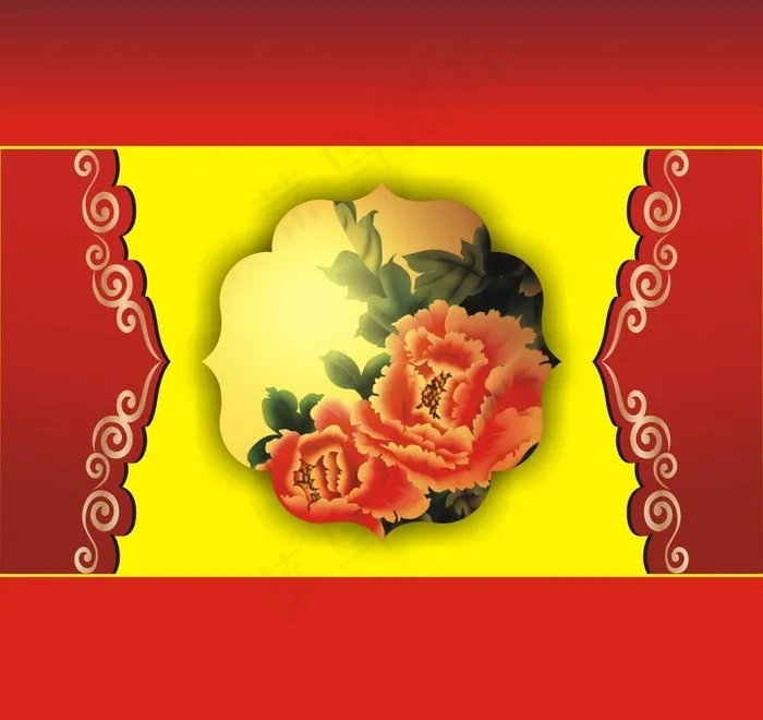 祥云边框 背景cdr矢量模版下载