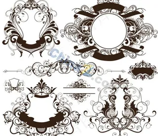 欧式古典花纹边框矢量素材