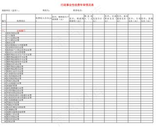 行政事业性收费年审情况表