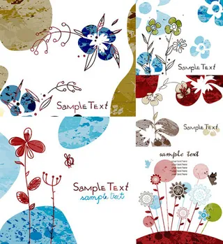 手绘线稿插画矢量素材