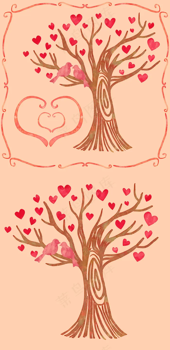 2017七夕情人树矢量素材ai矢量模版下载