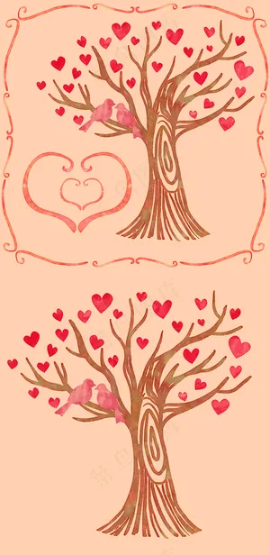2017七夕情人树矢量素材
