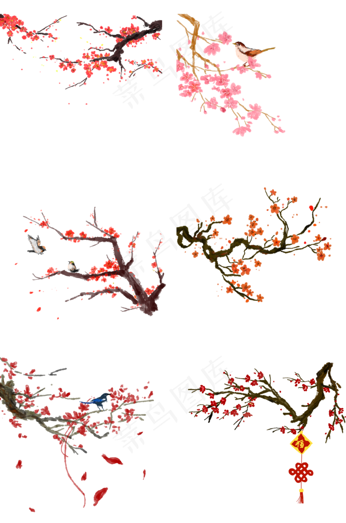 冬天腊梅红色雀上枝头素材免抠手冬天腊梅红色雀上枝头素材免抠手