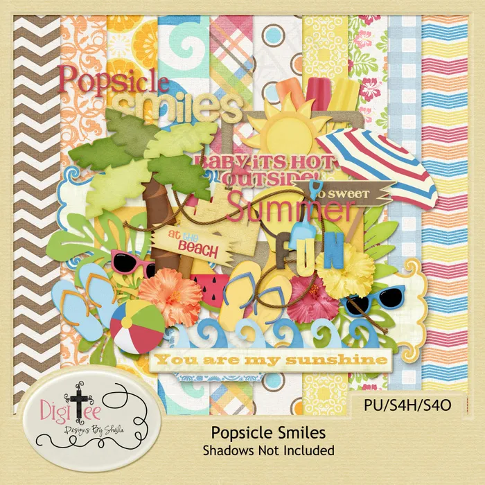 欧美剪贴素材夏日卡通风