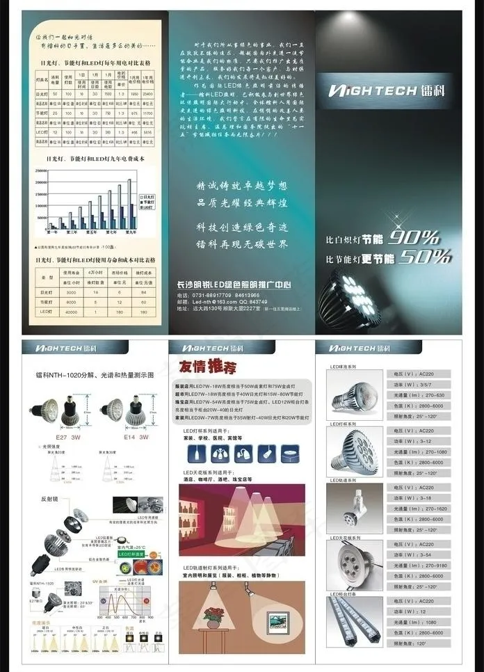 明锐节能灯三折页图片cdr矢量模版下载