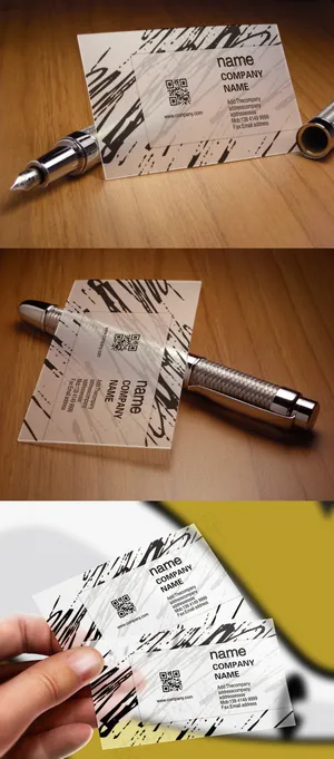 最新涂鸦艺术油墨笔迹广告设计透明名...