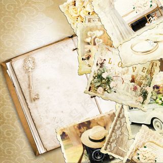 复古纸张照片背景图片