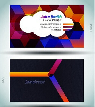 炫彩名片设计模板矢量素材