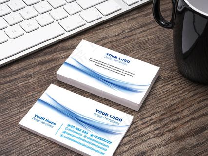 高档简约蓝色科技线条名片