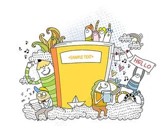 创意书本插画矢量素材图片