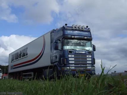 草地上的大型货车图片