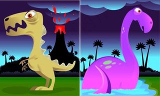 2款可爱的卡通恐龙的矢量素材