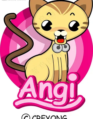 粉色背景的猫图片