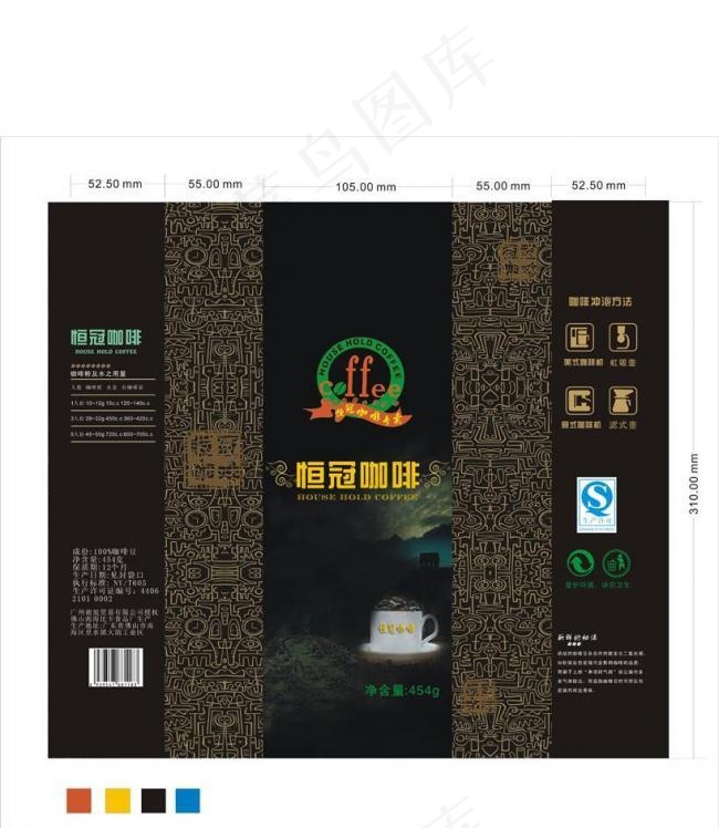 咖啡铝箔袋包装图片cdr矢量模版下载
