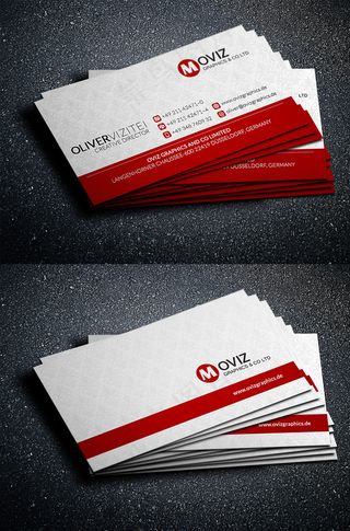 创意纯红色名片