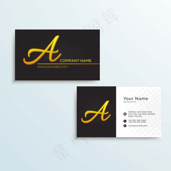 黑白拼色时尚名片