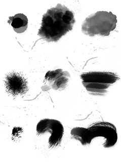 高清中国风水墨ps毛笔字笔刷污渍划痕墨迹