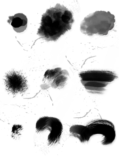 高清中国风水墨ps毛笔字笔刷污渍划痕墨迹