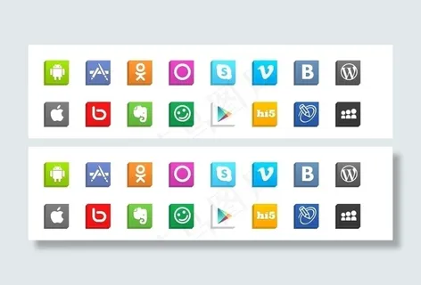 方形社交媒体小图标