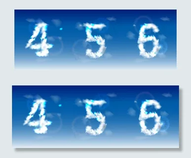 云朵组成的数字矢量图