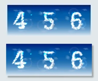 云朵组成的数字矢量图