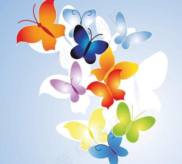 时尚矢量花纹蝴蝶