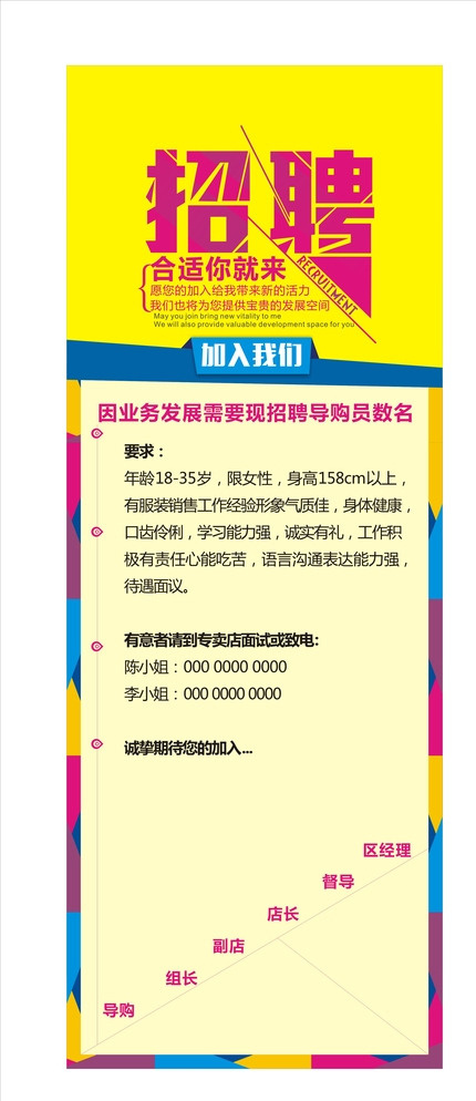 招聘展架图片cdr矢量模版下载