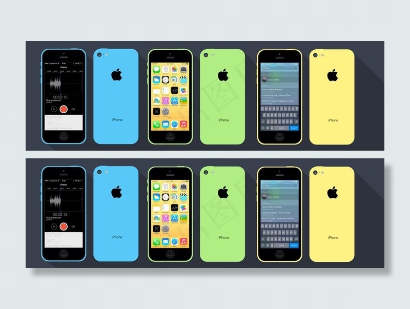 iphone5c手机psd模版下载