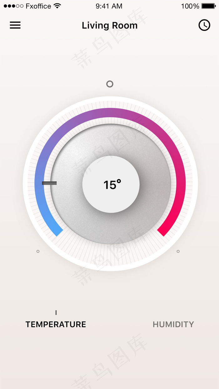 温度调节应用设计移动手机APP界面UI