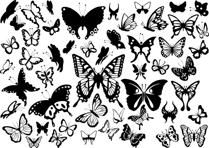 蝴蝶剪纸立体蝴蝶花蝴蝶矢量素材