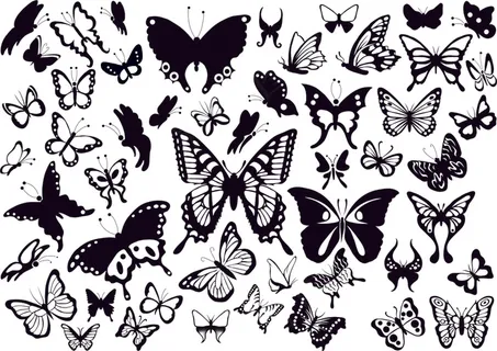 蝴蝶剪纸立体蝴蝶花蝴蝶矢量素材