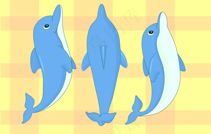 卡通海豚ai矢量模版下载