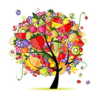 矢量水果抽象树