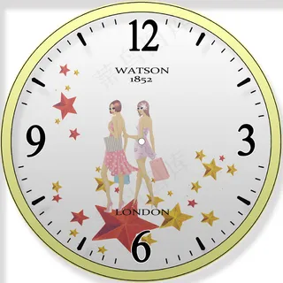 客厅大厅走廊现代购物时尚性感女郎钟...