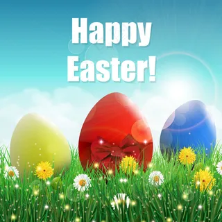 草地彩蛋蓝天矢量素材