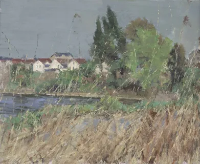 茅草高清风景油画