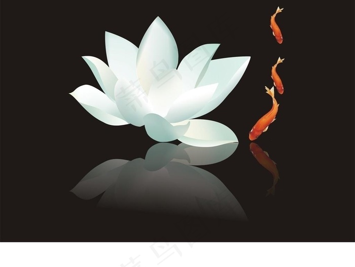 矢量手绘荷花图片