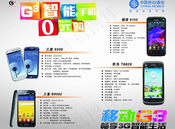 移动g3智能手机图片(10906X8661(DPI:100))psd模版下载