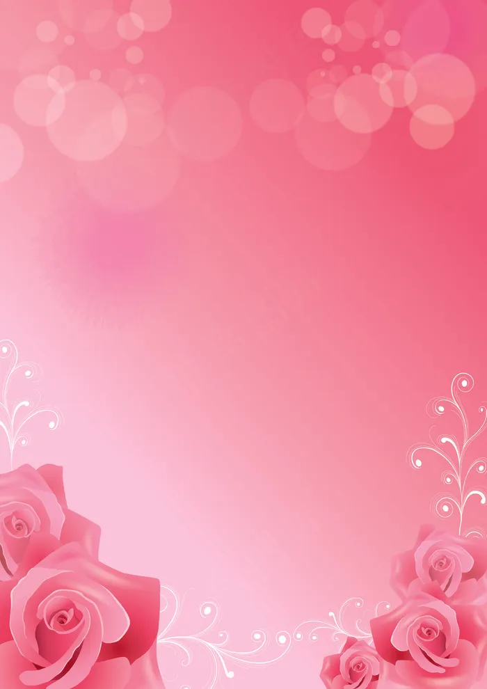 浪漫玫瑰粉色爱情信纸海报背景ai矢量模版下载