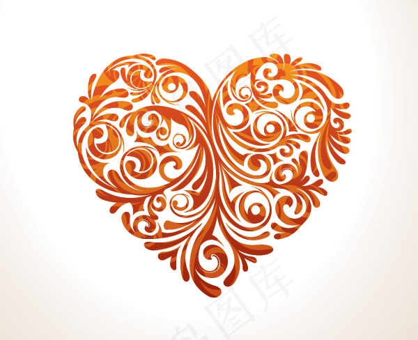 创意爱心花纹矢量素材