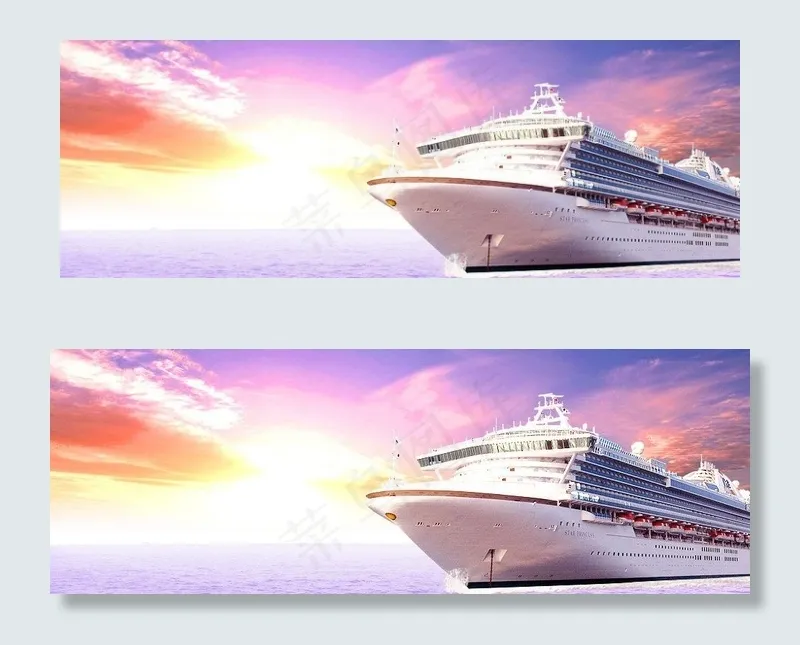 banner 轮船图片psd模版下载