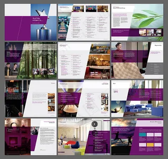 紫色企业画册版式下载