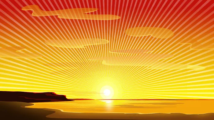 高清日落太阳风景图片