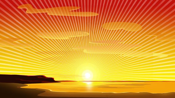 高清日落太阳风景图片