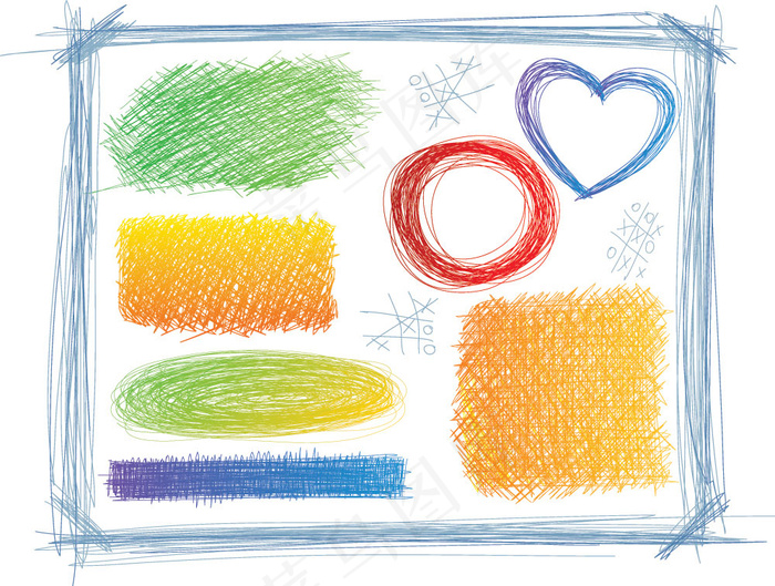 手绘线稿贴图4-矢量素材