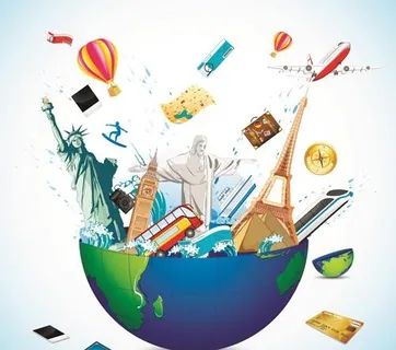 时尚旅游元素矢量集01