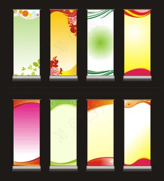 精致易拉宝展板模板设计矢量素材