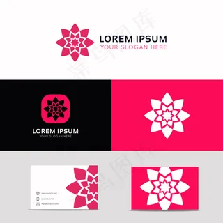 彩色时尚名片标志设计矢量素材