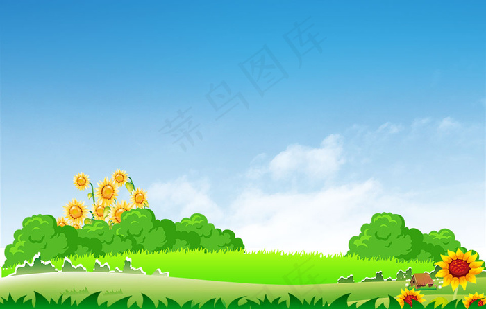 蓝天白云背景素材psd模版下载