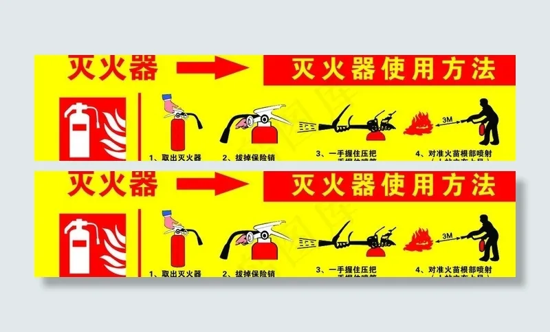 灭火器使用方法喷绘图片
